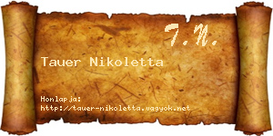Tauer Nikoletta névjegykártya